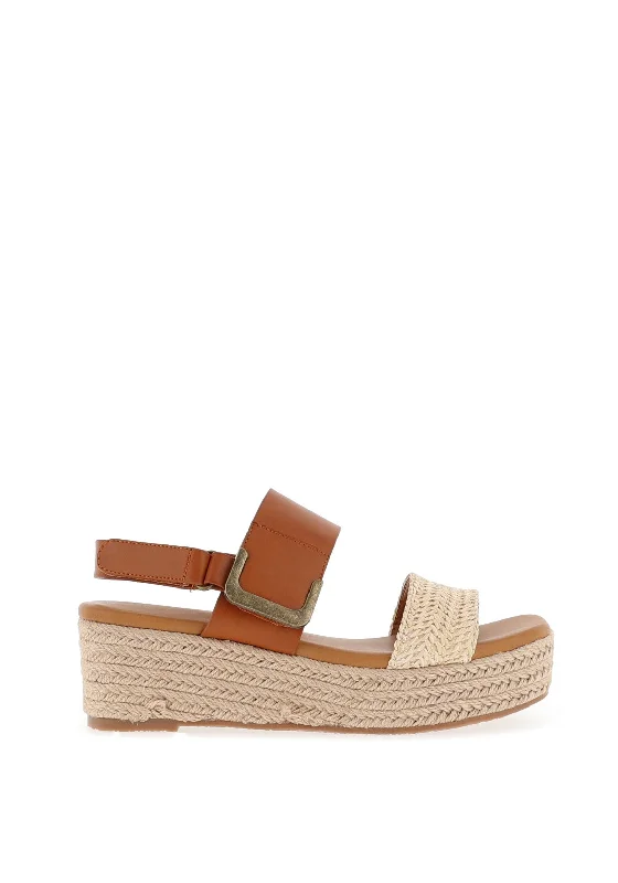 Women's Sandals with a Wedge Heel and a Tassel Detail in Orange for a Trendy Look Lunar Logan Espadrille Platform Sandals, Tan Women's Sandals with a Wedge Heel and a Tassel Detail in Orange for a Trendy Look Lunar Logan Espadrille Platform Sandals, Tan