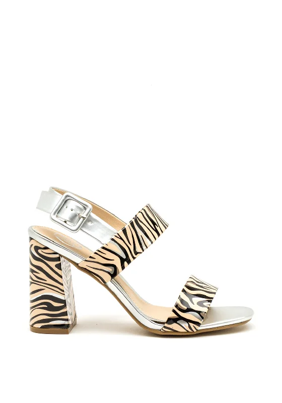 Women's Sandals with a Wedge Heel and a Tassel Detail in Orange for a Trendy Look Millie & Co Kyle Zebra Block Heel Sandals, Silver Women's Sandals with a Wedge Heel and a Tassel Detail in Orange for a Trendy Look Millie & Co Kyle Zebra Block Heel Sandals, Silver