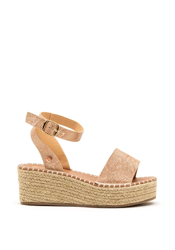 Women's Cork - Soled Espadrille Sandals with a Rope - Trimmed Upper in Navy for a Summer Vibe Rant & Rave Myla Espadrille Platform Wedge Sandals, Pink Women's Cork - Soled Espadrille Sandals with a Rope - Trimmed Upper in Navy for a Summer Vibe Rant & Rave Myla Espadrille Platform Wedge Sandals, Pink
