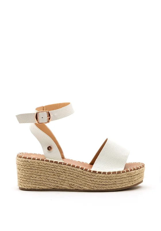 Women's Rhinestone - Embellished Open - Toe Sandals in Silver for a Glamorous Party Look Rant & Rave Myla Espadrille Platform Wedge Sandals, White Women's Rhinestone - Embellished Open - Toe Sandals in Silver for a Glamorous Party Look Rant & Rave Myla Espadrille Platform Wedge Sandals, White