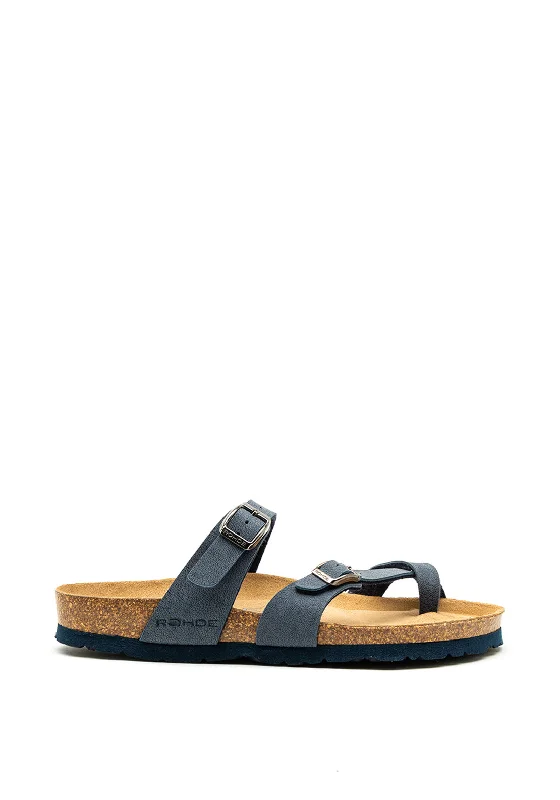 Women's Strappy Gladiator Sandals with Buckle Closures in Tan for a Boho Look Rhode Toe Loop Buckle Strap Sandals, Navy Women's Strappy Gladiator Sandals with Buckle Closures in Tan for a Boho Look Rhode Toe Loop Buckle Strap Sandals, Navy