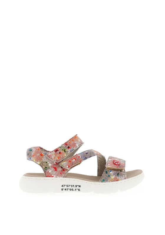 Women's Cork - Soled Espadrille Sandals with a Rope - Trimmed Upper in Navy for a Summer Vibe Rieker Padded Strap Velcro Comfort Sandals, Red Multi Women's Cork - Soled Espadrille Sandals with a Rope - Trimmed Upper in Navy for a Summer Vibe Rieker Padded Strap Velcro Comfort Sandals, Red Multi