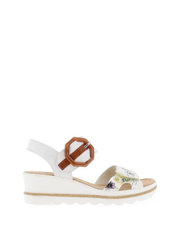 Women's Strappy Gladiator Sandals with Buckle Closures in Tan for a Boho Look Rieker Floral Print Velcro Wedge Sandals, White Women's Strappy Gladiator Sandals with Buckle Closures in Tan for a Boho Look Rieker Floral Print Velcro Wedge Sandals, White