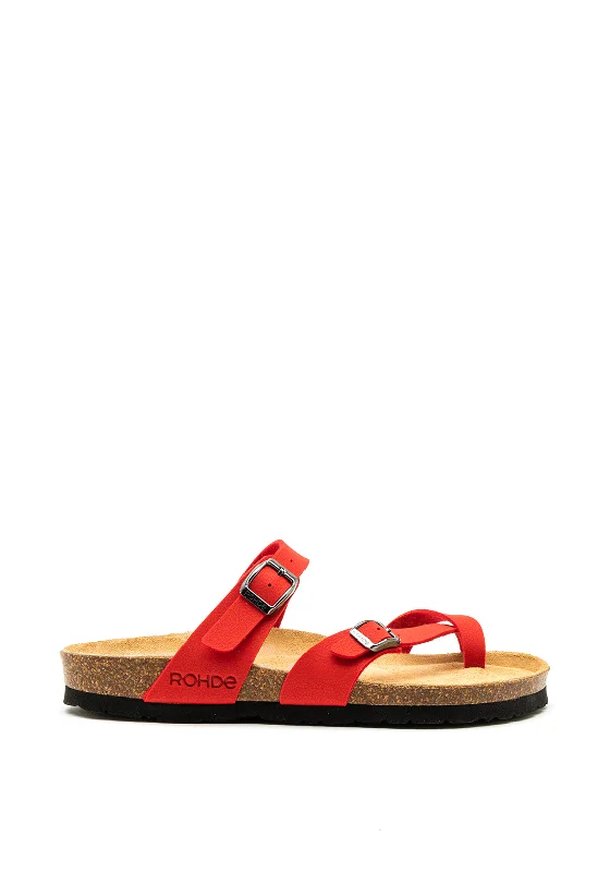 Women's Strappy Gladiator Sandals with Buckle Closures in Tan for a Boho Look Rohde Toe Loop Buckle Strap Slip on Sandals, Red Women's Strappy Gladiator Sandals with Buckle Closures in Tan for a Boho Look Rohde Toe Loop Buckle Strap Slip on Sandals, Red