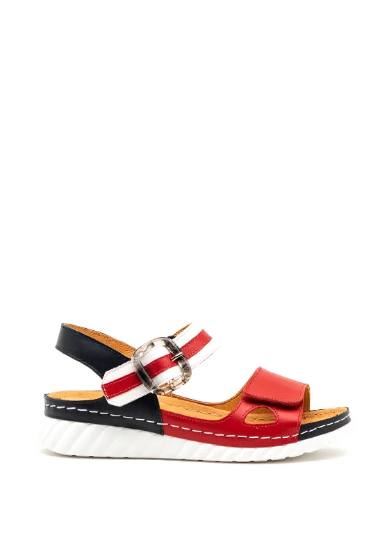 Women's Sandals with a Glitter - Coated Strap in Gold for a Sparkly Summer Outfit Softmode Gaby Leather Buckle Velcro Sandals, Red Women's Sandals with a Glitter - Coated Strap in Gold for a Sparkly Summer Outfit Softmode Gaby Leather Buckle Velcro Sandals, Red