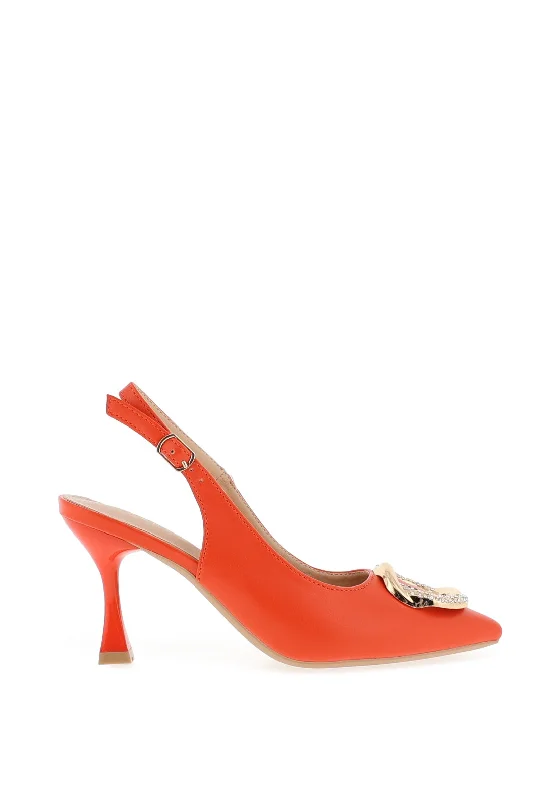 Women's shock - absorbing stiletto heel pumps for all - day wear Sorento Ellingham Embellished Sling Back Heeled Shoes, Coral Women's shock - absorbing stiletto heel pumps for all - day wear Sorento Ellingham Embellished Sling Back Heeled Shoes, Coral