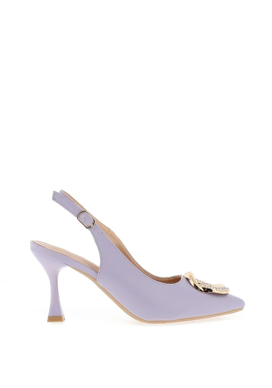 Women's wide - width stiletto heel pumps for a comfortable fit Sorento Ellingham Embellished Sling Back Heeled Shoes, Lilac Women's wide - width stiletto heel pumps for a comfortable fit Sorento Ellingham Embellished Sling Back Heeled Shoes, Lilac