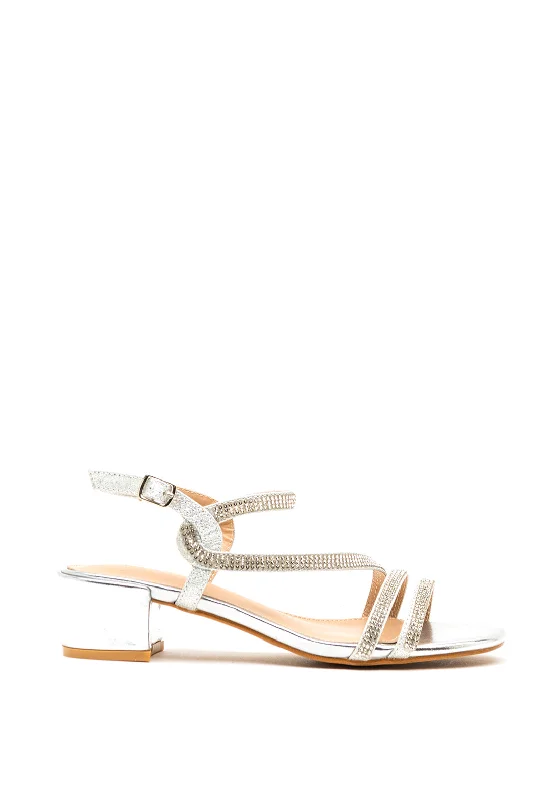Women's Ankle - Strap Sandals with a Block Heel in Red for a Sophisticated Style Sorento Killruddey Diamante Block Heel Sandals, Silver Women's Ankle - Strap Sandals with a Block Heel in Red for a Sophisticated Style Sorento Killruddey Diamante Block Heel Sandals, Silver