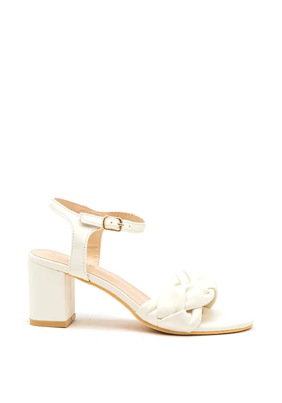 Women's Cork - Soled Espadrille Sandals with a Rope - Trimmed Upper in Navy for a Summer Vibe Sorento Pleated Strap Block Heel Sandals, White Women's Cork - Soled Espadrille Sandals with a Rope - Trimmed Upper in Navy for a Summer Vibe Sorento Pleated Strap Block Heel Sandals, White