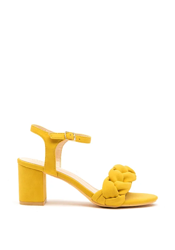 Women's Rhinestone - Embellished Open - Toe Sandals in Silver for a Glamorous Party Look Sorento Pleated Strap Block Heel Sandals, Mustard Women's Rhinestone - Embellished Open - Toe Sandals in Silver for a Glamorous Party Look Sorento Pleated Strap Block Heel Sandals, Mustard