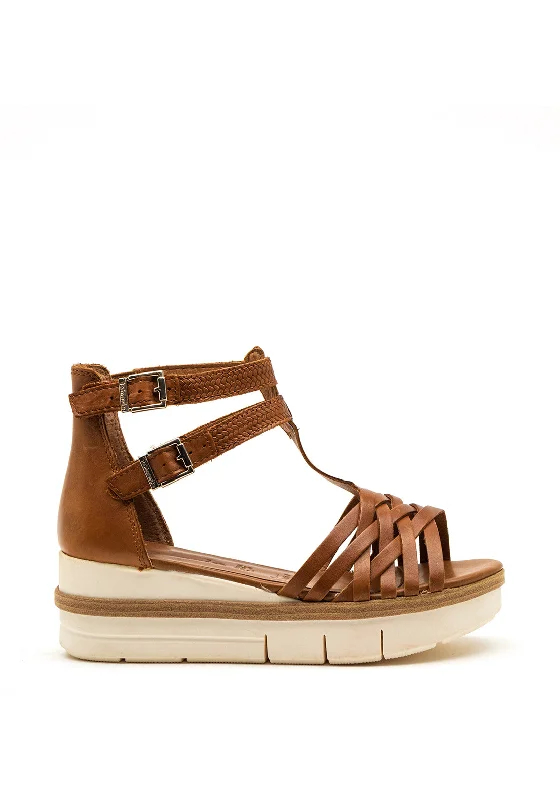 Women's Thong Sandals with a Beaded Design in Multicolor for a Beachy Aesthetic Tamaris Leather Woven Strap Buckle Platform Sandals, Tan Women's Thong Sandals with a Beaded Design in Multicolor for a Beachy Aesthetic Tamaris Leather Woven Strap Buckle Platform Sandals, Tan