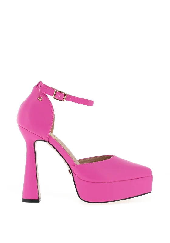Women's non - slip stiletto heel pumps for safety on slippery floors Una Healy Heart Like Mine Platform Heeled Shoe, Shock Pink