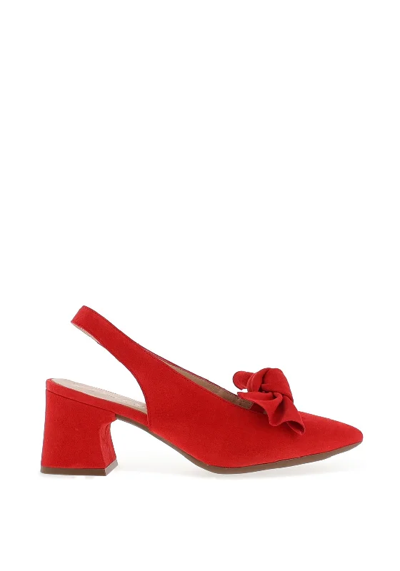 Women's studded stiletto heel pumps for an edgy look Wonders Suede Pointed Heeled Shoe, Red Women's studded stiletto heel pumps for an edgy look Wonders Suede Pointed Heeled Shoe, Red