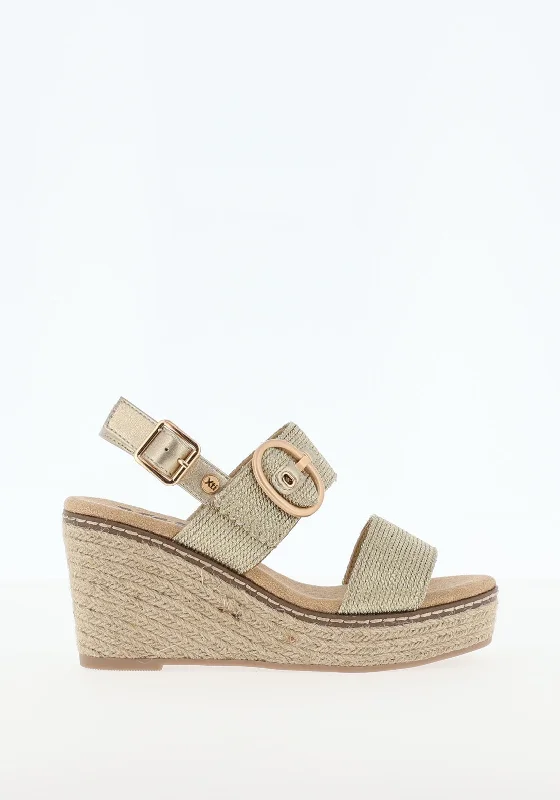 Women's Flat Slide Sandals with a Memory Foam Insole in White for All - Day Comfort Xti Woven Strap Wedge Sandals, Gold Women's Flat Slide Sandals with a Memory Foam Insole in White for All - Day Comfort Xti Woven Strap Wedge Sandals, Gold