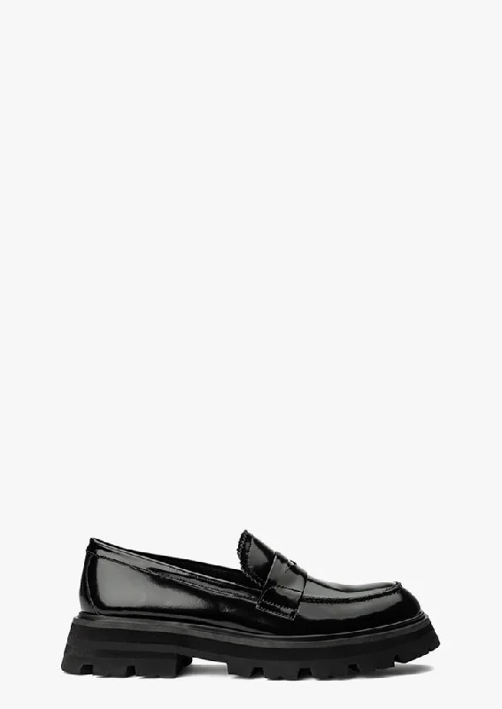Women's Fur - Lined Loafers in Tan for a Cozy Winter Option Axell Black Hi Shine