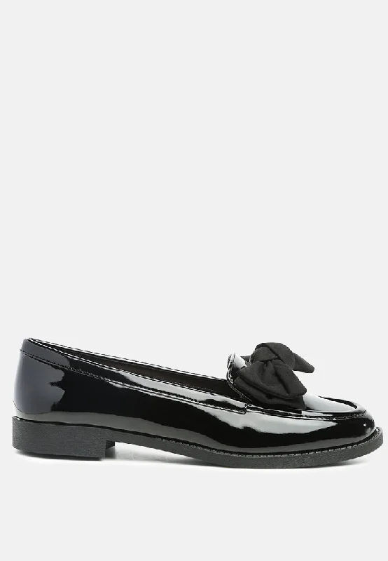 Women's Glitter - Embellished Loafers in Silver for a Sparkly Party Look Bowberry Bow-Tie Patent Loafers Women's Glitter - Embellished Loafers in Silver for a Sparkly Party Look Bowberry Bow-Tie Patent Loafers