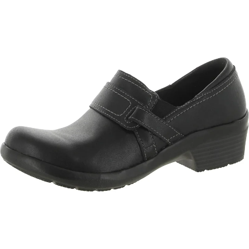 Women's Premium Full - Grain Leather Oxfords in Dark Brown for a Classic Office Look Clarks Womens Angie Poppy Leather Slip-On Clogs