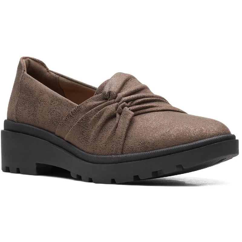 Women's Soft Suede Oxfords with Metal Eyelets in Burgundy for a Sophisticated Touch Clarks Womens Calla Style Gathered Loafers Women's Soft Suede Oxfords with Metal Eyelets in Burgundy for a Sophisticated Touch Clarks Womens Calla Style Gathered Loafers