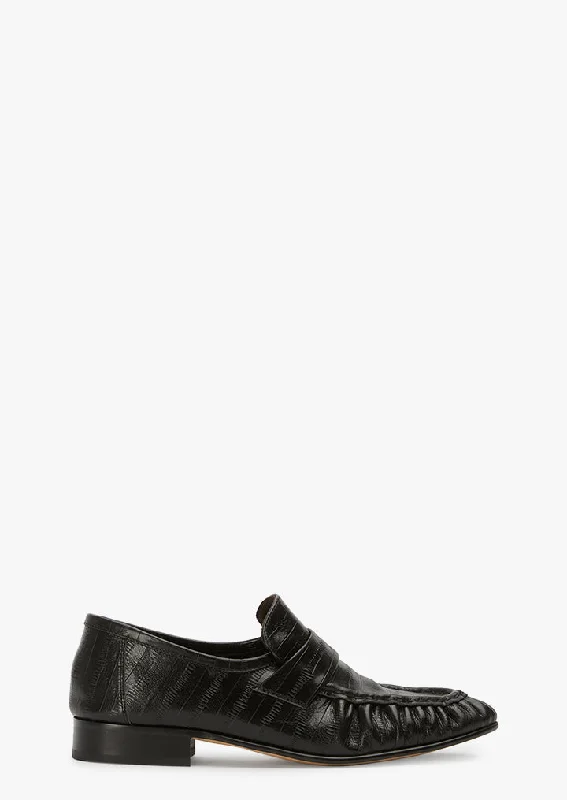 Women's Cashmere - Lined Loafers in Burgundy for Warmth in Winter Gatsby Black Anguille