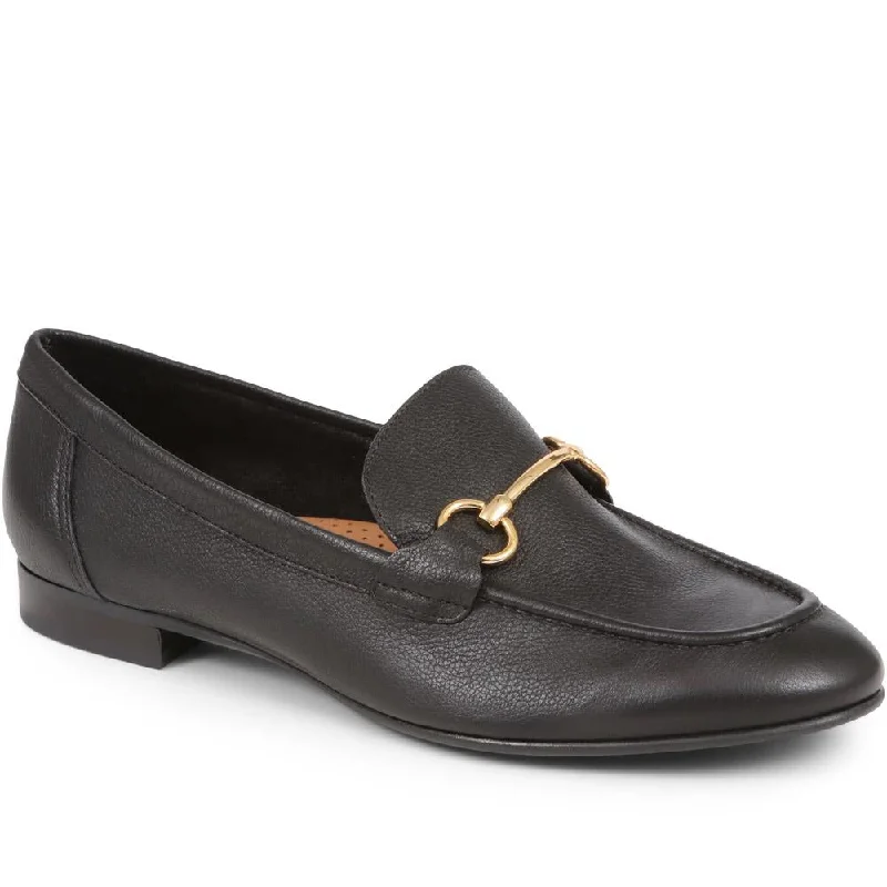 Women's Cashmere - Lined Loafers in Burgundy for Warmth in Winter Hana Leather Loafers - HANA / 324 478