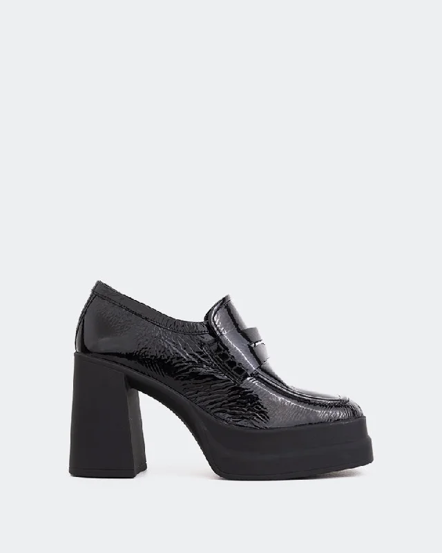Women's Tassel - Trimmed Loafers with a Low Heel in Olive Green for a Trendy Twist Lungara Black Naplack Women's Tassel - Trimmed Loafers with a Low Heel in Olive Green for a Trendy Twist Lungara Black Naplack