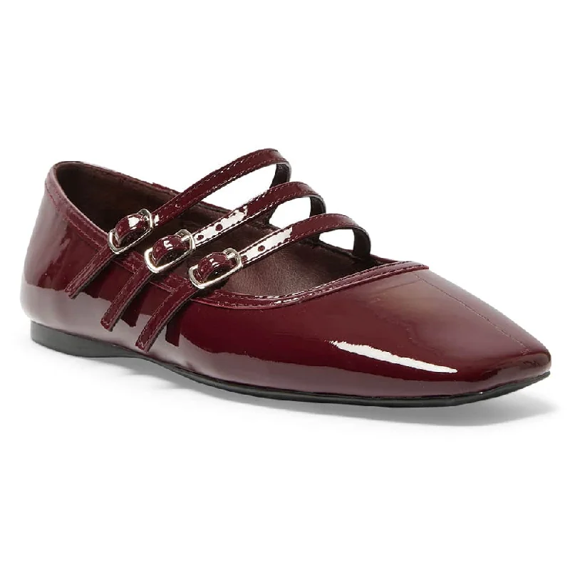 Women's Cashmere - Lined Ballet Flats in Burgundy for Warmth in Cold Weather Women's Cashmere - Lined Ballet Flats in Burgundy for Warmth in Cold Weather Millie Flat in Wine Patent