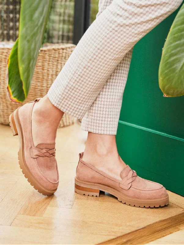 Women's Memory Foam Insole Loafers in Pink for Added Comfort Spell Vegan Suede Loafers | Petal Women's Memory Foam Insole Loafers in Pink for Added Comfort Spell Vegan Suede Loafers | Petal