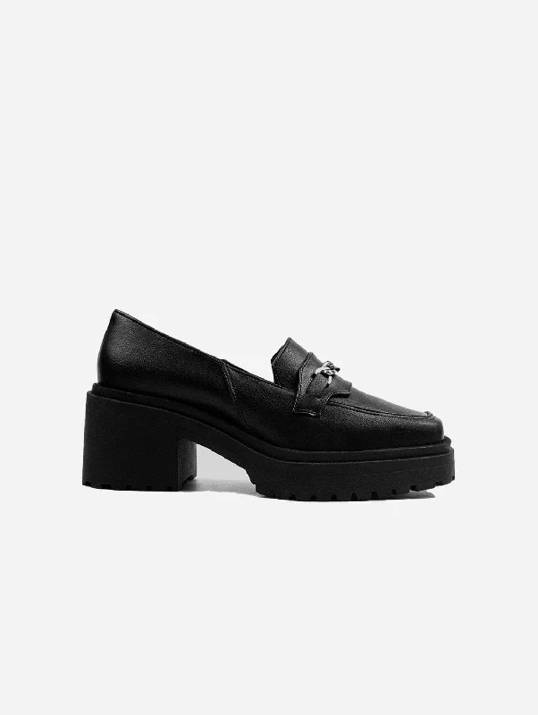 Women's Memory Foam Insole Loafers in Pink for Added Comfort Squared Chunky Grape Leather Vegan Loafers | Black Women's Memory Foam Insole Loafers in Pink for Added Comfort Squared Chunky Grape Leather Vegan Loafers | Black