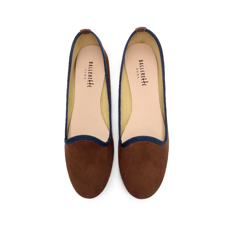 Women's Fur - Lined Loafers in Tan for a Cozy Winter Option Women loafers in brown suede and blue details Women's Fur - Lined Loafers in Tan for a Cozy Winter Option Women loafers in brown suede and blue details