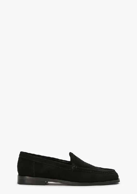 Women's Fur - Lined Loafers in Tan for a Cozy Winter Option Zoe Black Suede