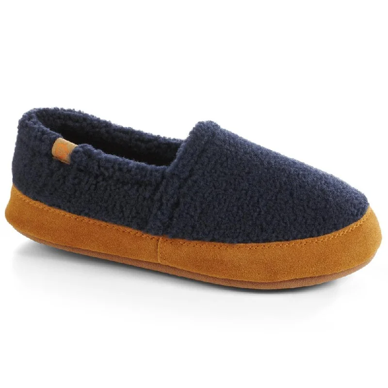 Women's Backless Slippers with a Furry Trim in Light Pink for a Cute and Casual Look Moc Slipper - Navy - Women's Women's Backless Slippers with a Furry Trim in Light Pink for a Cute and Casual Look Moc Slipper - Navy - Women's