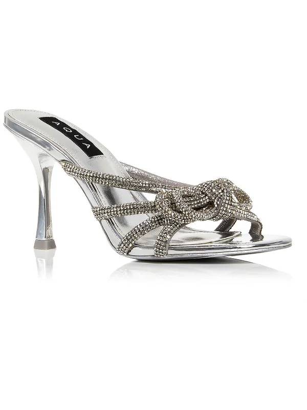 Women's Beaded Heeled Sandals with Strappy Design in White for a Romantic and Feminine Wedding Guest Outfit Alice Womens Slip on Knot Front Heels Women's Beaded Heeled Sandals with Strappy Design in White for a Romantic and Feminine Wedding Guest Outfit Alice Womens Slip on Knot Front Heels