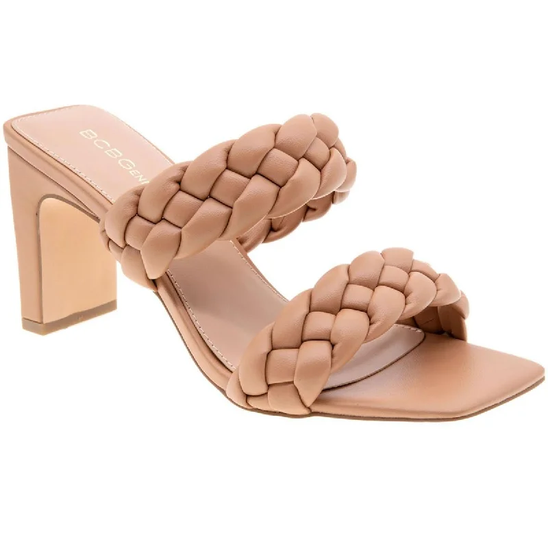 Plus Size Women's Chunky Heeled Sandals with T - Strap in Olive Green for a Practical and Fashionable Option BCBGeneration Womens Finaa Slip On Dressy Heels