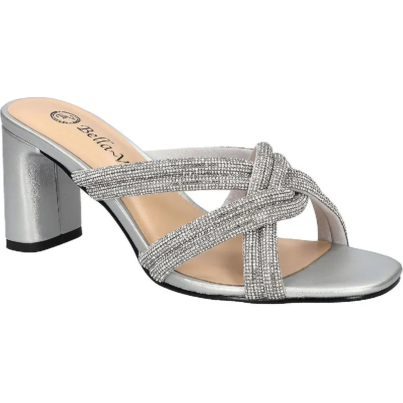 Plus Size Women's Chunky Heeled Sandals with T - Strap in Olive Green for a Practical and Fashionable Option Bella Vita Womens Carmen Faux Leather Heels