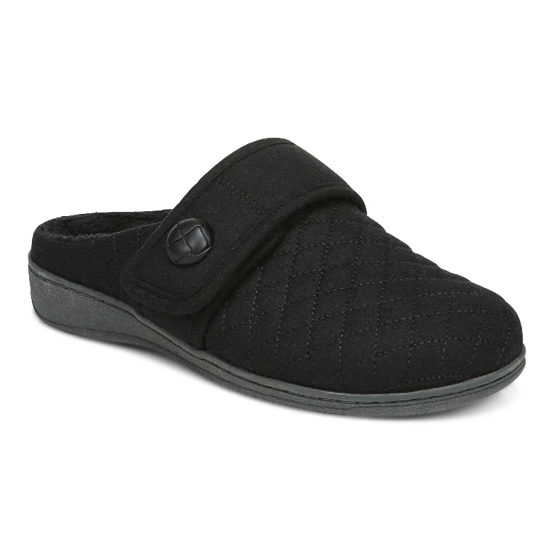 Women's Gel - Cushioned Slippers with a Soft Sole in Blue for All - Day Comfort Carlin - Black Women's Gel - Cushioned Slippers with a Soft Sole in Blue for All - Day Comfort Carlin - Black