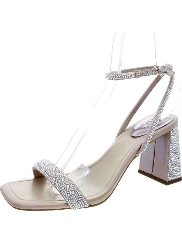 Plus Size Women's Peep - Toe Heeled Sandals with Block Heel in Navy for a Classic and Versatile Office - Appropriate Pair Caymi Womens Rhinestone Dressy Heels Plus Size Women's Peep - Toe Heeled Sandals with Block Heel in Navy for a Classic and Versatile Office - Appropriate Pair Caymi Womens Rhinestone Dressy Heels