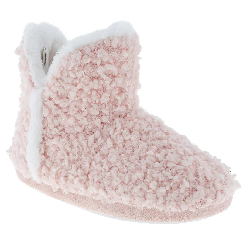 Women's Faux Fur Lined Slippers with Memory Foam Insoles in Pink for Cozy Nights Ladies Blush Knit Slipper Boot