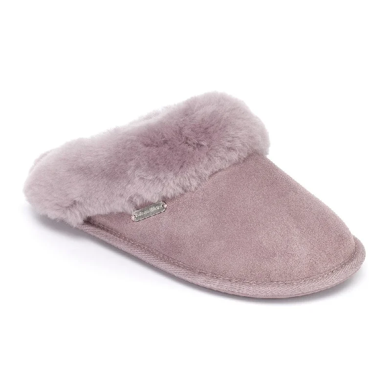 Women's Faux Fur Lined Slippers with Memory Foam Insoles in Pink for Cozy Nights Molly - Double Faced Sheepskin Mule - Aquarelle Women's Faux Fur Lined Slippers with Memory Foam Insoles in Pink for Cozy Nights Molly - Double Faced Sheepskin Mule - Aquarelle