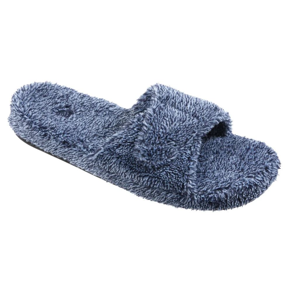 Women's Slippers with a Quilted Pattern in Gray for Added Style Spa Slide - Navy Heather - Women's Women's Slippers with a Quilted Pattern in Gray for Added Style Spa Slide - Navy Heather - Women's