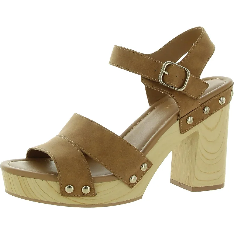 Women's Floral - Embroidered Heeled Sandals with Stiletto Heel in Multicolor for a Vibrant and Eye - Catching Outfit Sun + Stone Womens Delestep Faux Leather Ankle Strap Block Heels Women's Floral - Embroidered Heeled Sandals with Stiletto Heel in Multicolor for a Vibrant and Eye - Catching Outfit Sun + Stone Womens Delestep Faux Leather Ankle Strap Block Heels