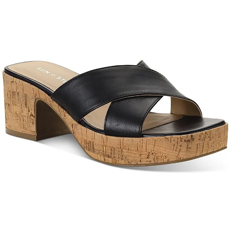Women's Floral - Embroidered Heeled Sandals with Stiletto Heel in Multicolor for a Vibrant and Eye - Catching Outfit Sun + Stone Womens Giigi Faux Leather Slide Block Heels Women's Floral - Embroidered Heeled Sandals with Stiletto Heel in Multicolor for a Vibrant and Eye - Catching Outfit Sun + Stone Womens Giigi Faux Leather Slide Block Heels
