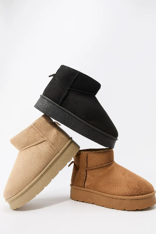 women's ankle booties Faux Suede Platform Ankle Booties