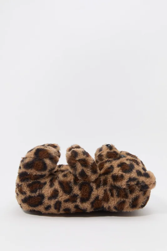 women's booties for fall Faux Fur 3D Bear Slippers