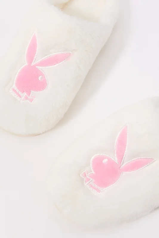 women's booties with ankle strap Playboy Plush Slipper