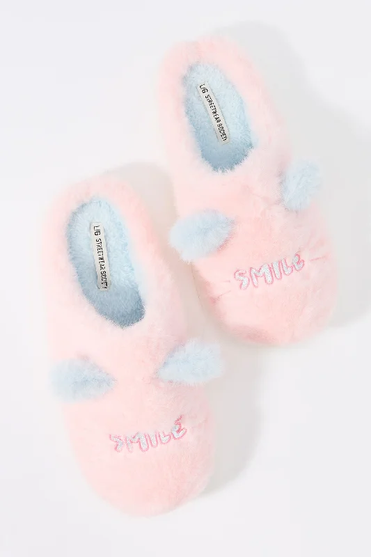 women's booties with tassel detail 3D Critter Ear Plush Slipper