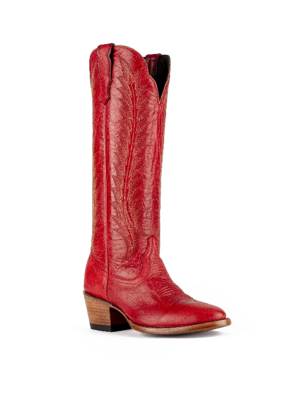 Women's stretchy tall boots for easy on - off Allens Brand - Tracy - Red