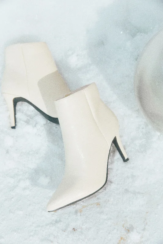 women's booties for urban style Alanah Mid Heel Ankle Boots - Bone