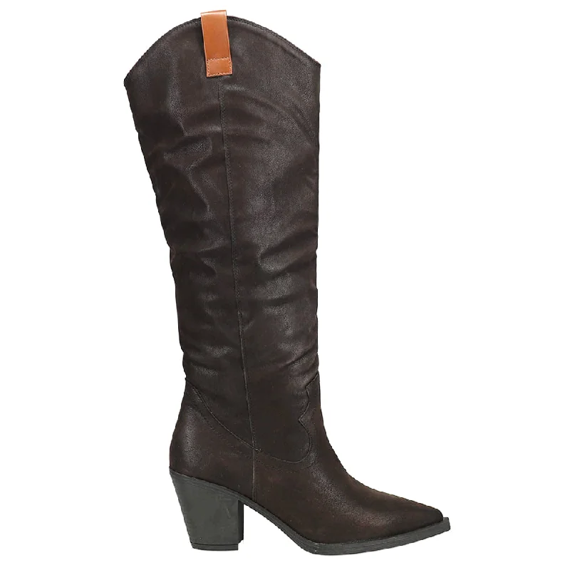 Women's tall boots with a leather - and - mesh combination Archer Pointed Toe Pull On Boots Women's tall boots with a leather - and - mesh combination Archer Pointed Toe Pull On Boots