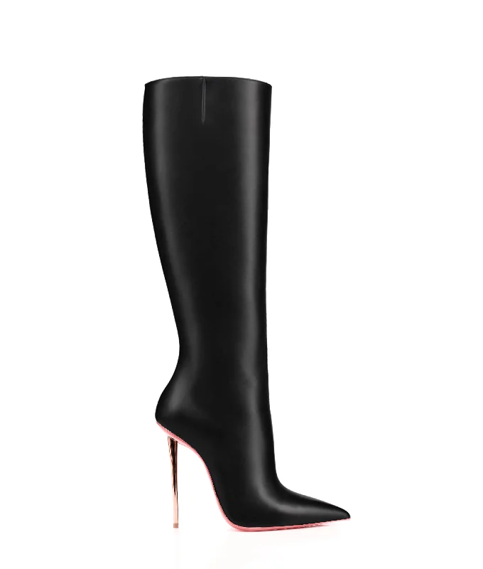 Knee high boots with studded embellishments​ Bellatrix 120 Black