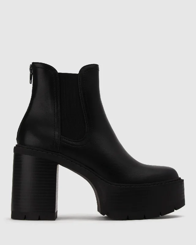 women's ankle boots for petite women TORNADO High Block Heel Chelsea Boots